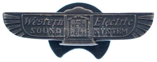 Amerikai Egyesült Államok 1929-1958. Western Electric Sound System jelzett Ag gomblyukjelvény (2,29g/0.935/6,5x27mm) T:2 USA 1929-1958. Western Electric Sound System hallmarked Ag buttonhole badge (2,29g/0.935/6,5x27mm) C:XF