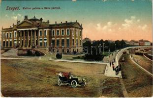 1912 Szeged, Kultúrpalota, Tisza part, automobil (kopott sarok / worn corner)