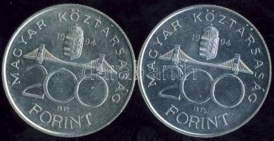 1994. 200Ft Ag "Deák" (2x) T:2