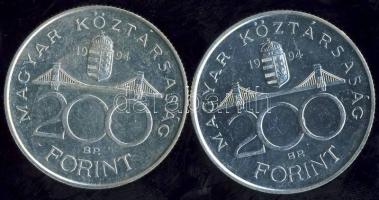 1994. 200Ft Ag "Deák" (2x) T:2