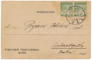 1925 Győr, Fischer Testvérek üzletének reklámja (EK)
