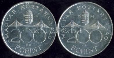 1994. 200Ft Ag "Deák" (2x) T:2