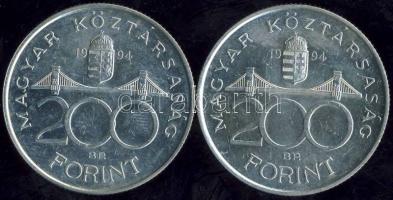 1994. 200Ft Ag "Deák" (2x) T:2