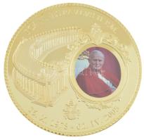 Vatikán DN "II. János Pál pápa / Civitas Vaticana" aranyozott, részben multicolor emlékérem (70mm) T:PP Vatican ND "Pope John Paul II / Civitas Vaticana" gilt, partially multicolor medallion (70mm) C:PP