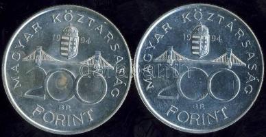 1994. 200Ft Ag "Deák" (2x) T:2