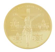 Vatikán DN "Ferenc pápa / Civitas Vaticana" aranyozott, részben multicolor emlékérem (70mm...