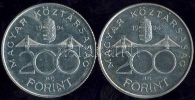 1994. 200Ft Ag "Deák" (2x) T:2