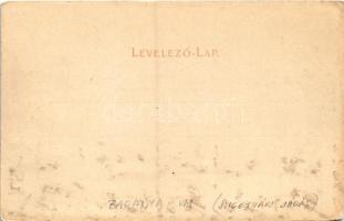 Szentegát (Szigetvár), Biedermann-kastély és kápolna, park, címer. Art Nouveau, floral (b)