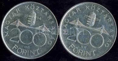 1994. 200Ft Ag "Deák" (2x) T:2