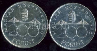 1994. 200Ft Ag "Deák" (2x) T:2