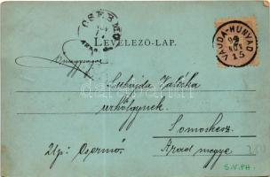 1899 (Vorläufer) Vajdahunyad, Hunedoara; Vajda-Hunyad vára este. Licker Victor kiadása / castle at n...