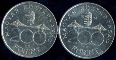 1994. 200Ft Ag "Deák" (2x) T:2