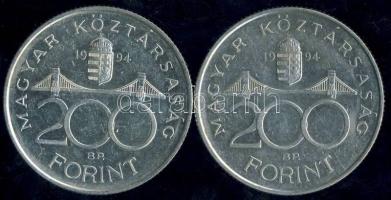 1994. 200Ft Ag "Deák" (2x) T:2