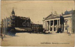 1910 Nagyvárad, Oradea; Bémer tér, Szíház. Vidor Manó kiadása / square, theatre (EK)