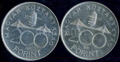1994. 200Ft Ag "Deák" (2x) T:2