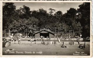 1939 Buziás-fürdő, Baile Buzias; Scoala de inotat / uszoda, strand / swimming pool, beach