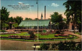 1928 Buziás-fürdő, Baile Buzias; Vedere din parc cu salonul de cura / Park részlet, gyógyterem / Park mit Kursalon / park, spa