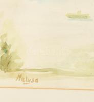 Olvashatatlan jelzéssel: Balaton. Akvarell, papír. Fakeretben. 29x30 cm