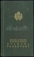 1937 Szeged, a Magyar Királyság által kiállított fényképes útlevél, román és jugoszláv bélyegzésekke...