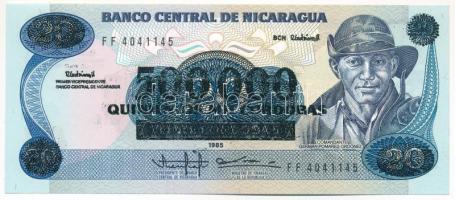 Nicaragua DN (1990) 500.000C felülbélyegzés 20C bankjegyen T:I-
Nicaragua ND (1990) 500.000 Cordoba...