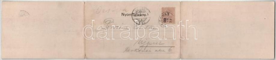 1900 Orsova. Hutterer G. 3-részes kinyitható panorámalap / 3-tiled folding panoramacard (fa)