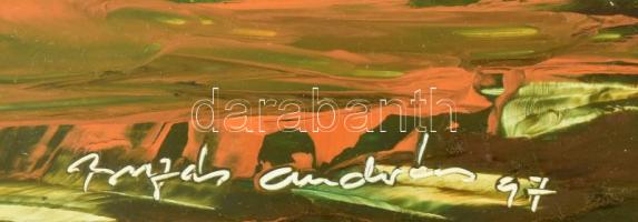 Buzás András (1943-): Késő délután (Erdély). Olaj, papír, jelzett, üvegezett fakeretben, 21×30 cm