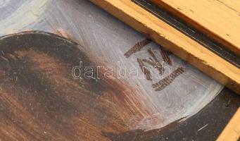 Novák András (1936-2017): Kívül süt a nap (női akt). Olaj, farost, jelzett, hátoldalán autográf feli...