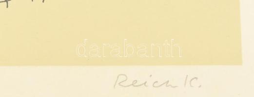 Reich Károly (1922-1988): Vidám szüret III. Szitanyomat, papír, jelzett, számozott (64/100), üvegeze...