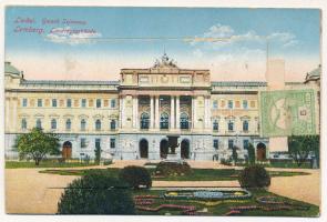 1916 Lviv, Lwów, Lemberg; Gmach Sejmowy / Landtagsgebäude / state parliament building. Leporellocard with 8 images (fl) + "K.U.K. MILITARABTEILUNG No. 2/60."