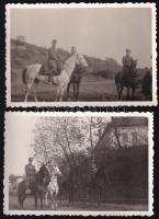 cca 1930-1940 Lovas magyar katonák és tisztek, 2 db fotó, jó állapotban, 9x6 cm