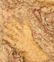 Indián ikon, relief szerű, festett papírmasé, keretben, jelzés nélkül, kopásokkal, 49x35 cm