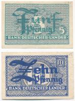 NSZK 1948. 5pf + 10pf T:III GFR 1948. 5 Pfennig + 10 Pfennig C:F Krause P#11, P#12