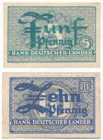 NSZK 1948. 5pf + 10pf T:III GFR 1948. 5 Pfennig + 10 Pfennig C:F Krause P#11, P#12