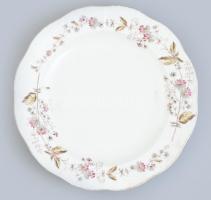 Antik Herendi / Óherendi virágmintás tányér, jelzett, Des 78, kopásokkal, d: 24,5 cm