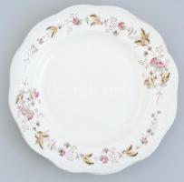 Antik Herendi / Óherendi virágmintás tányér, jelzett, Des 78, kopásokkal, d: 20 cm
