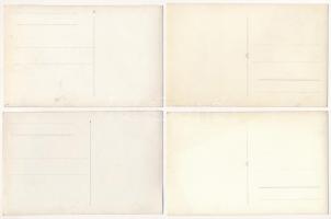 Resica, Resita; Gőzmozdony gyár és CFR vonatok, belsők munkásokkal - 6 db eredeti fotó képeslap / Lo...