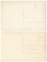 Resica, Resita; Gőzmozdony gyár és CFR vonatok, belsők munkásokkal - 6 db eredeti fotó képeslap / Lo...