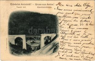 1898 (Vorläufer) Anina, Stájerlakanina, Steierdorf; Vasúti híd / Eisenbahnbrücke / railway bridge (EK)