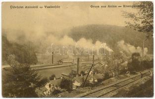 1911 Anina, Stájerlakanina, Steierdorf; Vasöntöde, iparvasút, vasgyár. Kaden József kiadása 9587. / iron works, factory, industrial railway, foundry (EK)