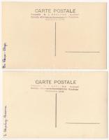 2 db régi román népviseletes fotó képeslap: Bukovina és Arges / 2 pre-1945 Romanian folklore photo p...