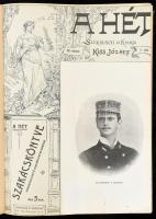 1902 A Hét c folyóirat teljes évfolyama két kötetben. Korabeli aranyozott egészvászon kötés