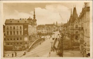 1944 Kolozsvár, Cluj; Szamoshíd környéke, Minerva gyógyszertár, Szabó, Barabás, Finkler Samu, Segesváry és társai / Somes brigde, shops, pharmacy (EK)