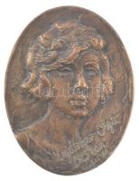 1923. Hajdinger Olga 1923-ban egyoldalas bronz emlékplakett (114x87mm) T:1-