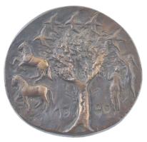 1980. A természetben egyoldalas bronz emlékérem feloldatlan szignóval (135mm) T:1-