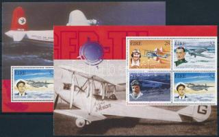 Ír légiközlekedés úttörői 4 db bélyegfüzet-lap, Irish aviation pioneers 4 stamp booklet pages