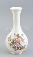 Anita porcelán fácán mintás váza. Kézzel festett, jelzett, kopott. 20 cm