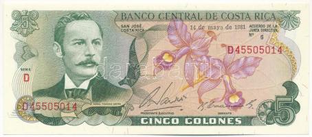 Costa Rica 1981. 5C T:I Costa Rica 1981. 5 Colones C:UNC Krause P#236