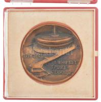 1981. Budapest Sportcsarnok 1978-1981 bronz emlékplakett, eredeti sérült műanyag tokban. Szign.:BH(?) (77,5mm) T:1-