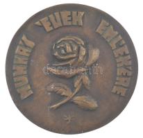 ~1970-1980. Munkás évek emlékére egyoldalas bronz emlékérem (86mm) T:1-
