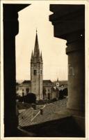 Torda, Turda, Thorenburg; Biserica reformata / Református templom / Calvinist church. Foto orig. J. Fischer 1941. (gyűrődés / crease)